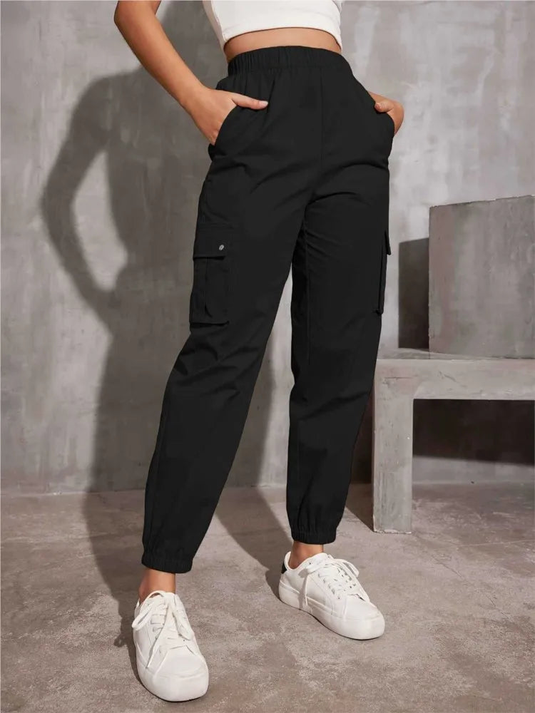 Lässige Y2K-Cargohose – High Waist, Wide Leg & Utility Style